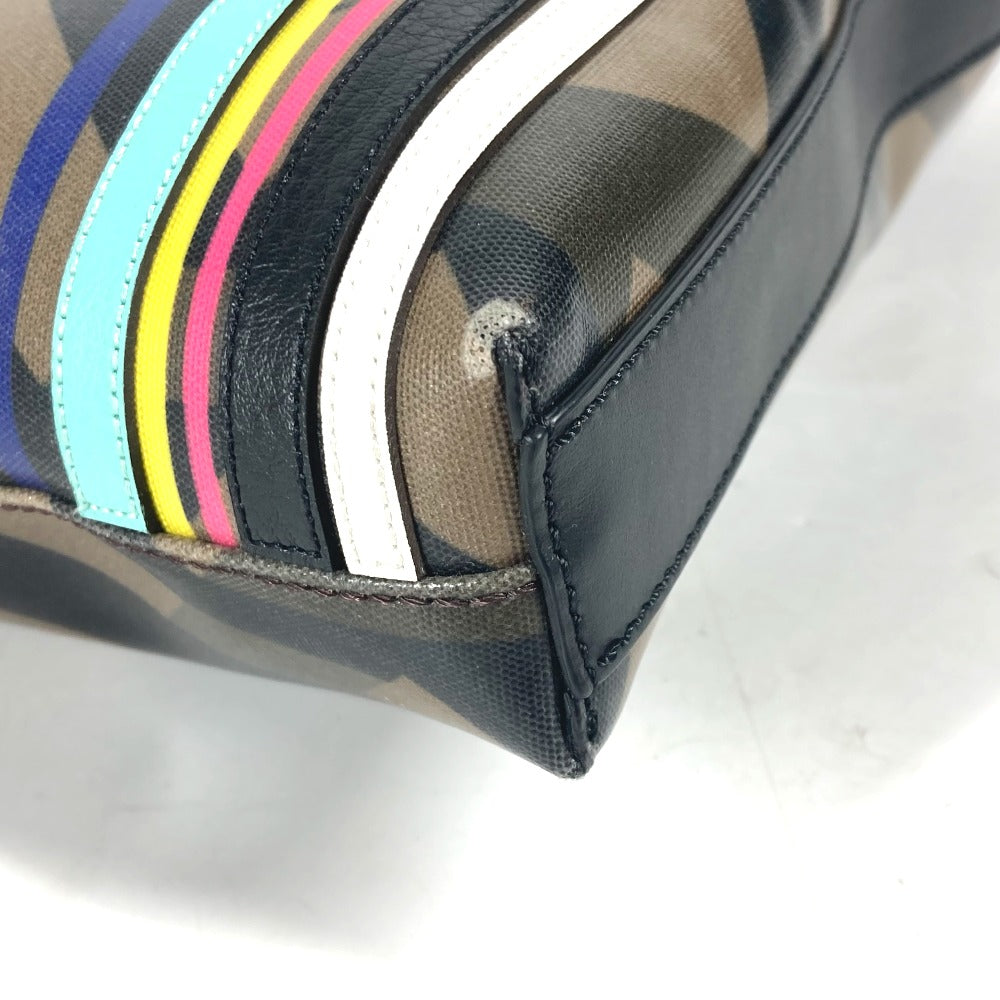 FENDI Shoulder Bag 7VA470 PVC Brown Multicolor logo Women Used