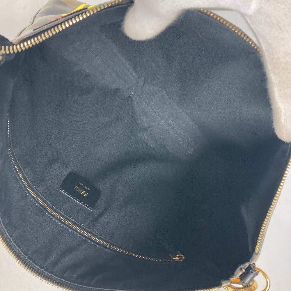 FENDI Shoulder Bag 7VA470 PVC Brown Multicolor logo Women Used