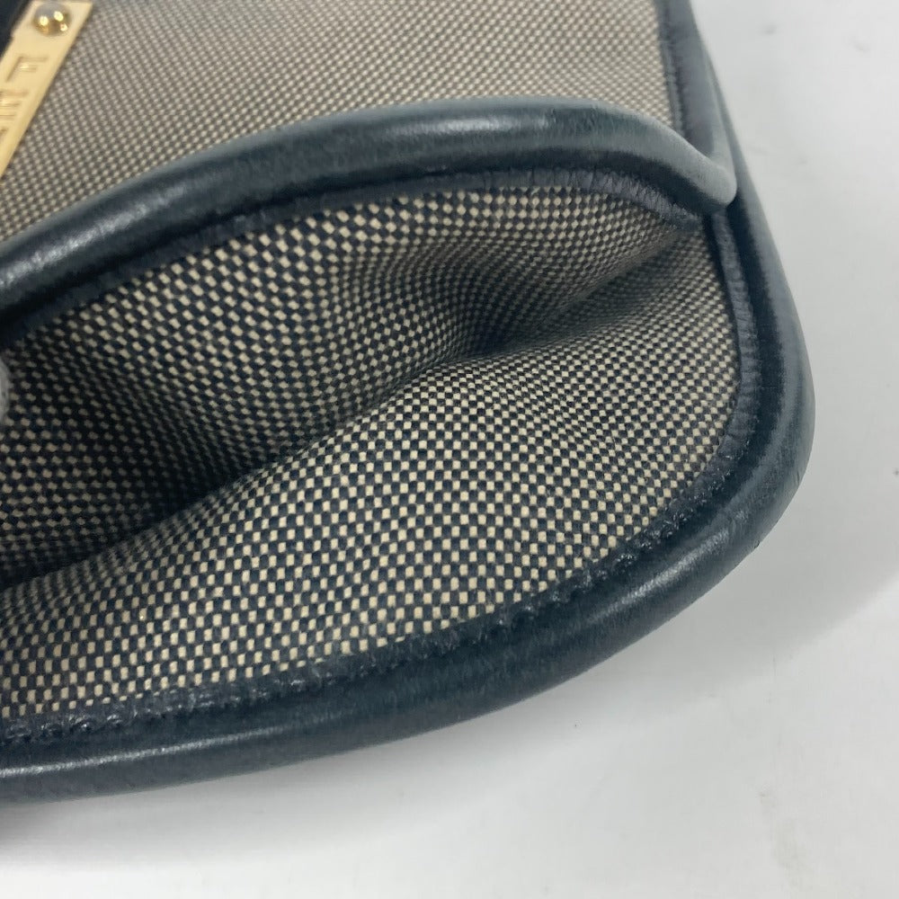 FENDI Shoulder Bag Canvas / leather gray Crossbody logo