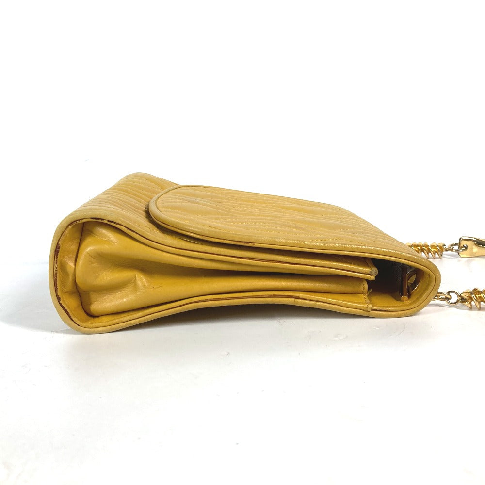 FENDI Handbag leather yellow vintage Metal handle Women Used