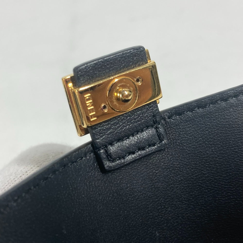 FENDI Card Case 8M0423 leather black name card holder Baguette Card Case Women Used