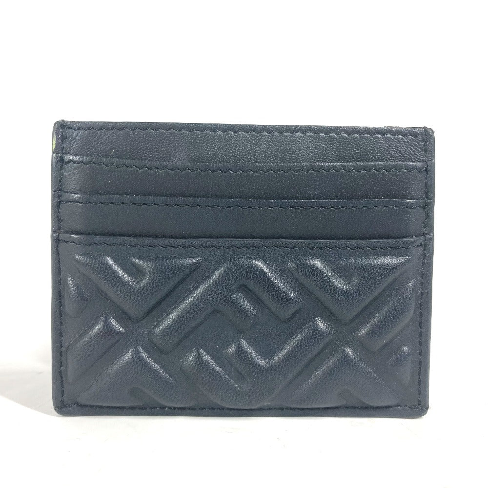FENDI Card Case 8M0423 leather black name card holder Baguette Card Case Women Used