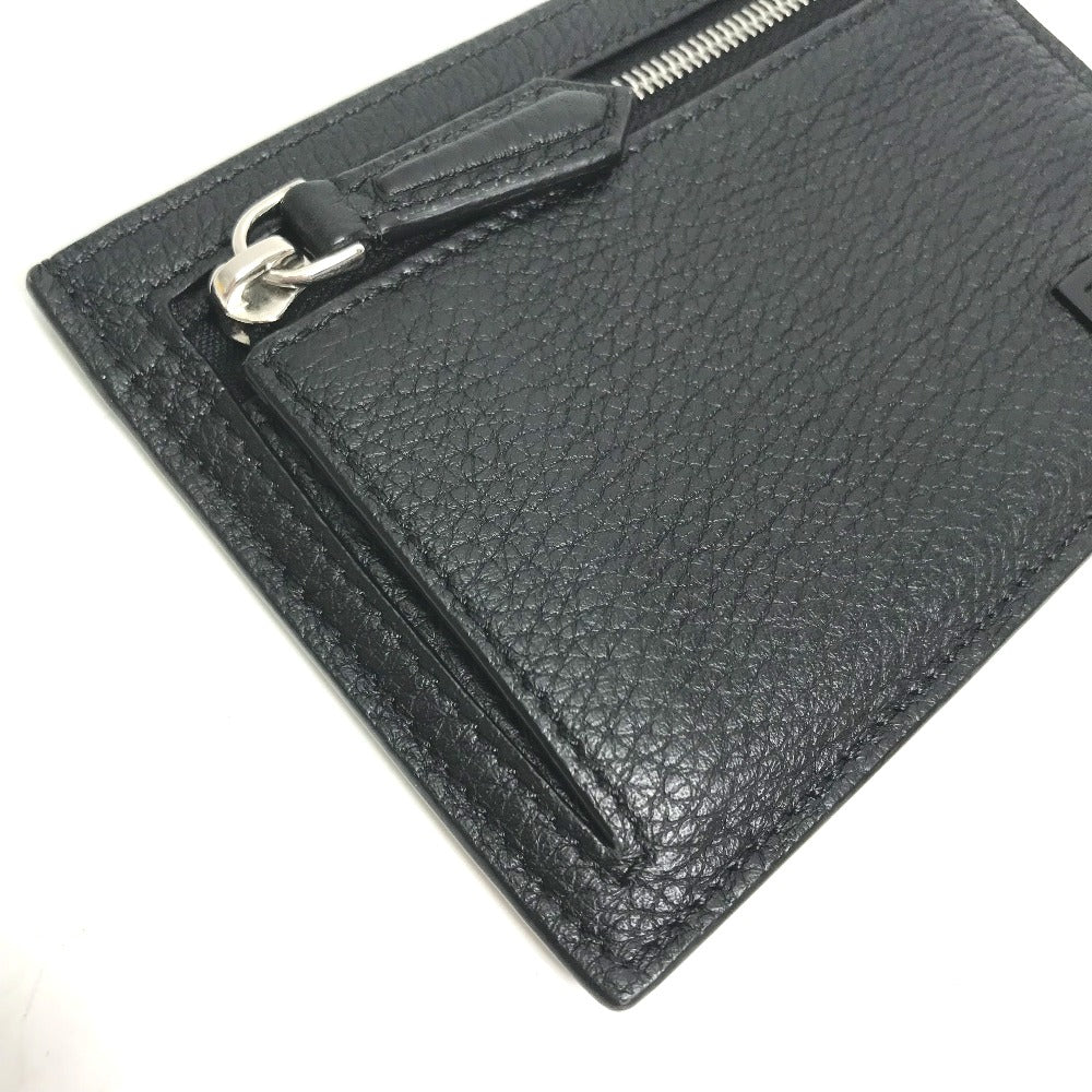 FENDI Coin case 7M0310 leather black Fragment case logo mens Used