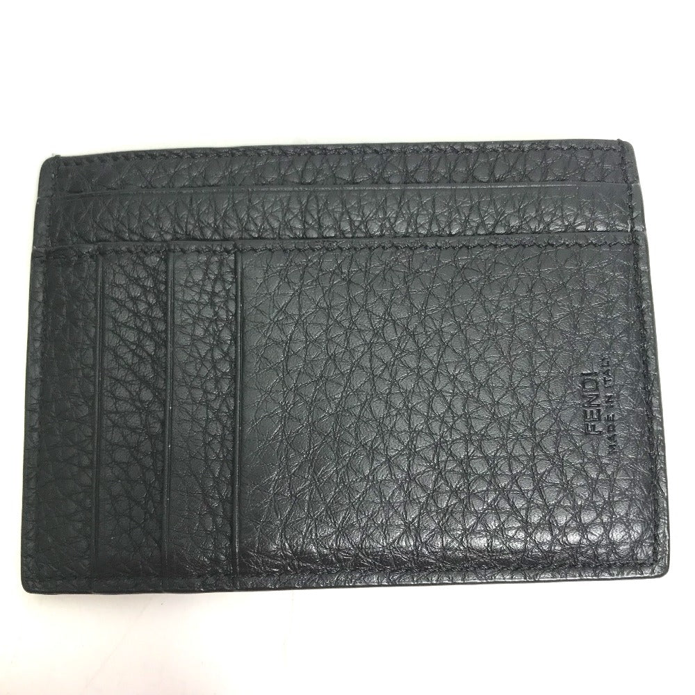FENDI Coin case 7M0310 leather black Fragment case logo mens Used