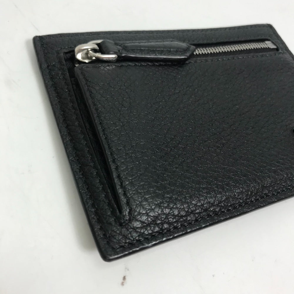 FENDI Coin case 7M0310 leather black Fragment case logo mens Used