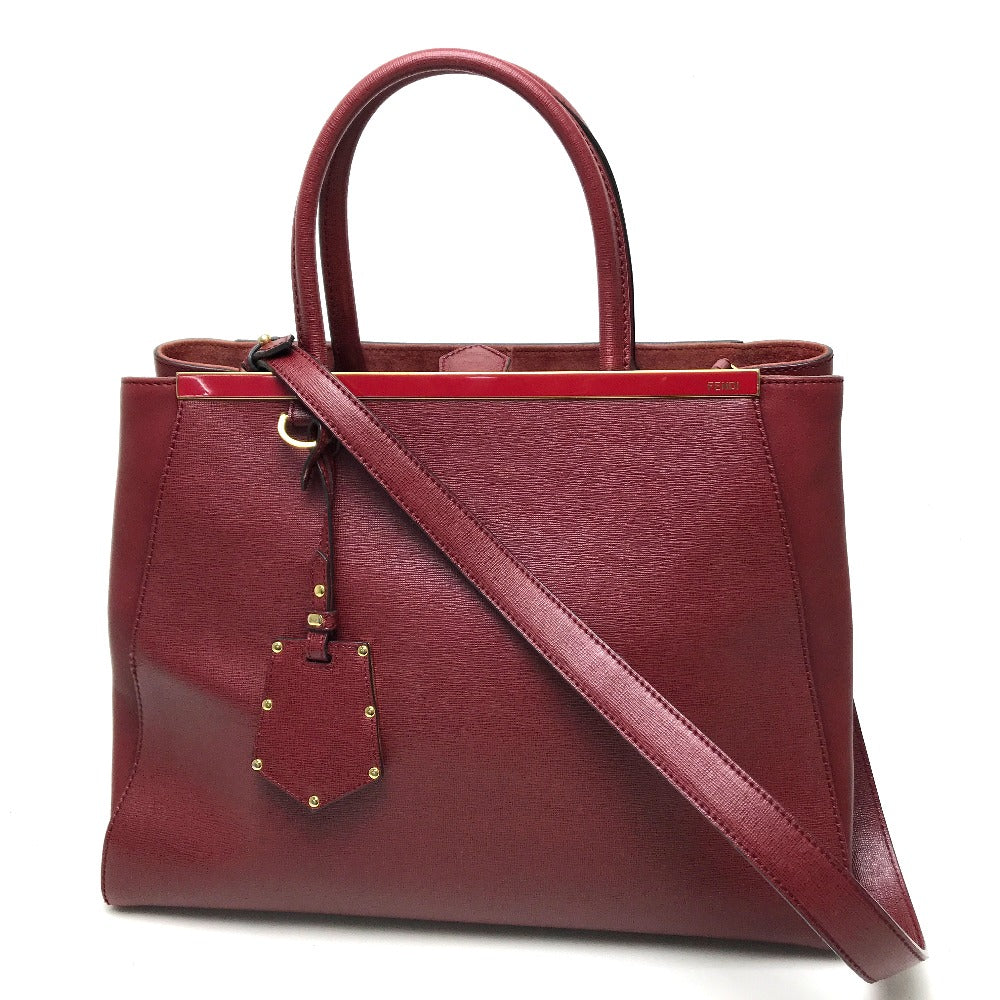 FENDI Handbag 8BH250 leather Dark red To joule Women Used