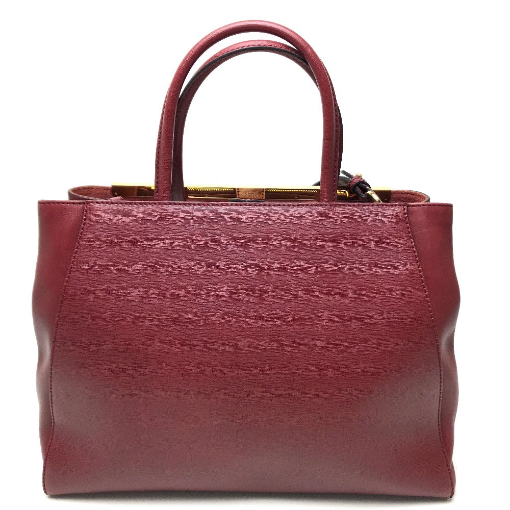 FENDI Handbag 8BH250 leather Dark red To joule Women Used