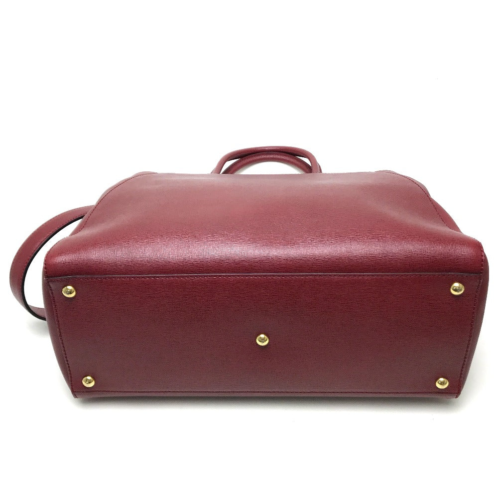FENDI Handbag 8BH250 leather Dark red To joule Women Used