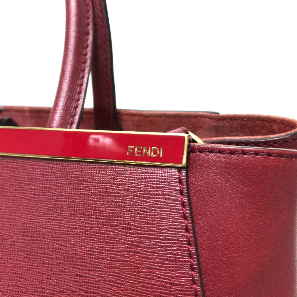 FENDI Handbag 8BH250 leather Dark red To joule Women Used