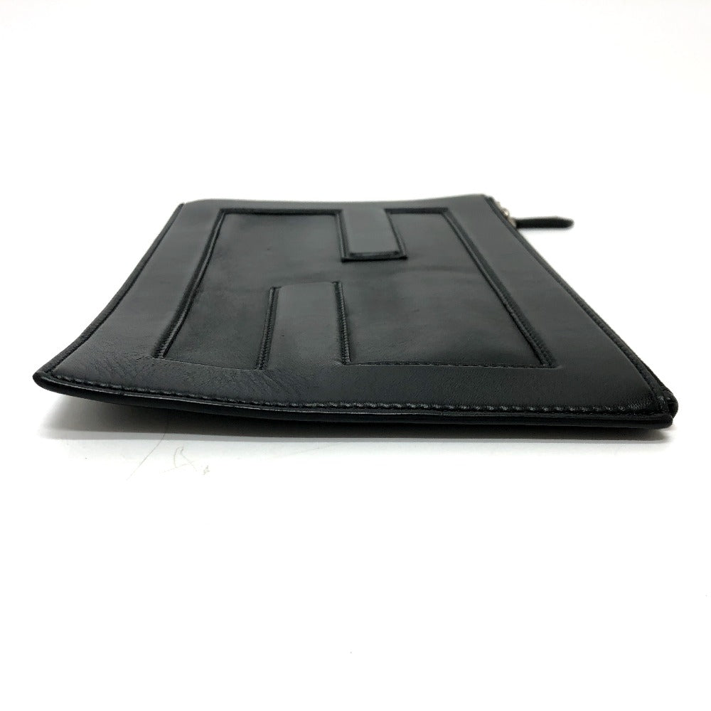 FENDI Clutch bag 7N0113 leather black logo Mini bag unisex(Unisex) Used