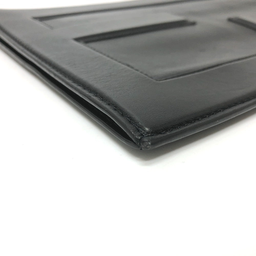 FENDI Clutch bag 7N0113 leather black logo Mini bag unisex(Unisex) Used