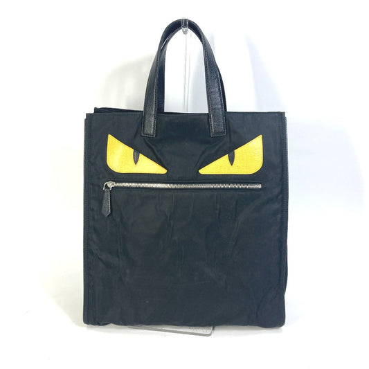FENDI Tote Bag 7VA367 Nylon black Monster Bugs mens Used
