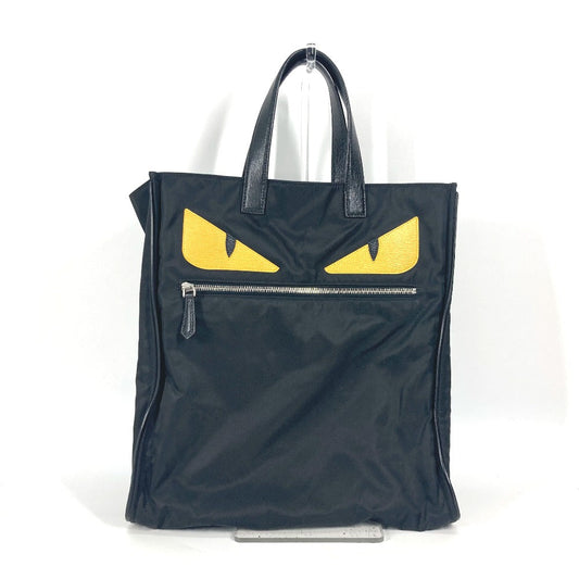 FENDI Tote Bag 7VA367 Nylon black Monster Bugs mens Used