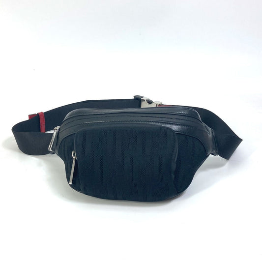 FENDI Sling bag 7VA483 polyamide/leather black Crossbody Shoulder Bag Zucca mesh mens Used