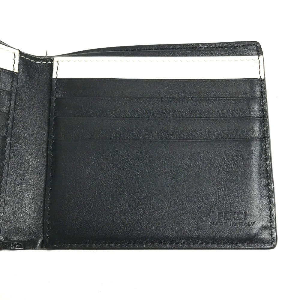 FENDI Folded wallet 7M0169 leather white Compact wallet Joshua Vides Collaboration mens Used