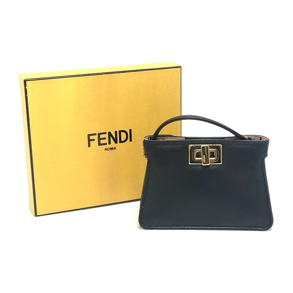 FENDI Shoulder Bag 7AR993 leather black Nano Peekaboo