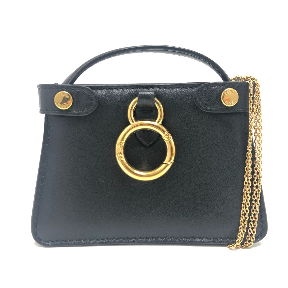 FENDI Shoulder Bag 7AR993 leather black Nano Peekaboo