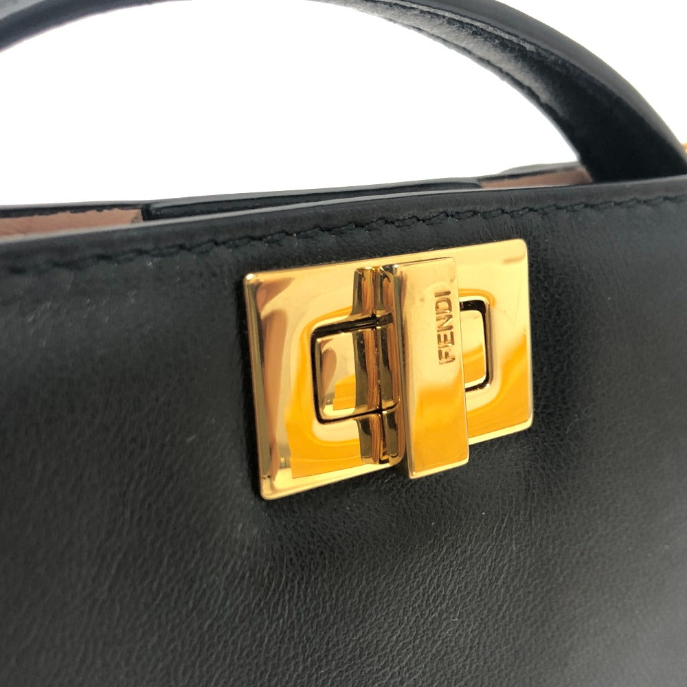 FENDI Shoulder Bag 7AR993 leather black Nano Peekaboo