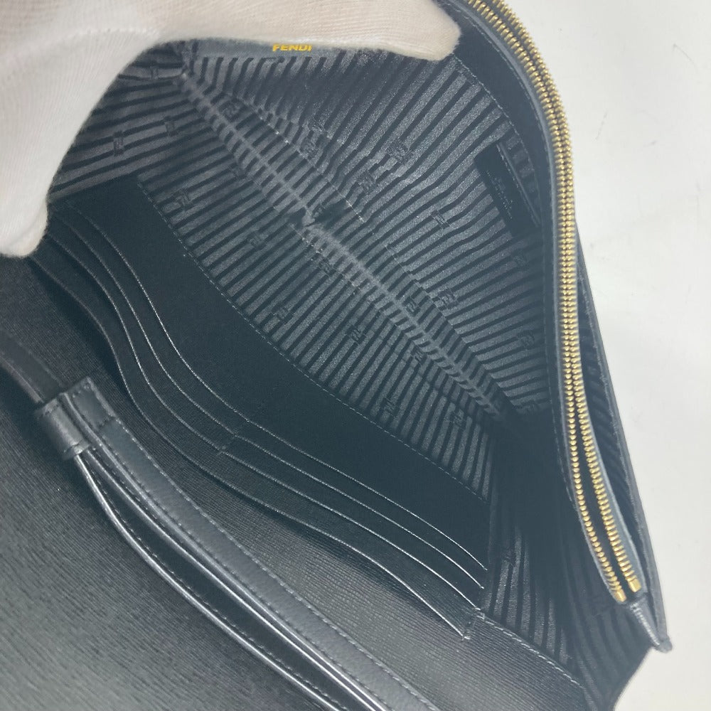 FENDI Clutch bag 8M0312 leather black flap To joule mens Used