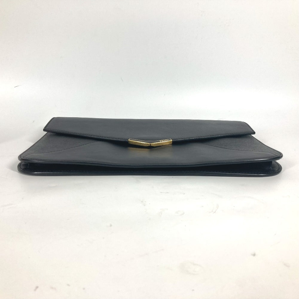 FENDI Clutch bag 8M0312 leather black flap To joule mens Used