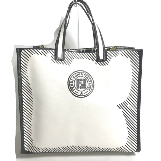 FENDI Tote Bag 8BH357 Coated canvas white Joshua Vides Collaboration Shopper bag