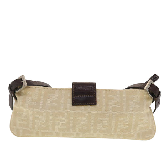 FENDI Zucca Canvas Shoulder Bag Beige  40376