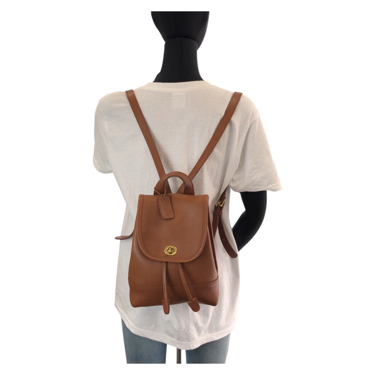 Coach Leather Backpack Brown Gold Hardware