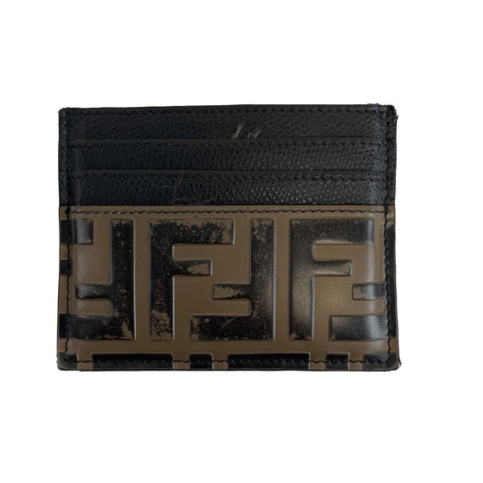 FENDI - Monogram FF Card Holder - Black, Brown w/ KIT