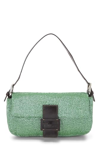 Fendi,  Green Beaded Baguette, Green