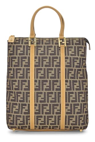 Fendi,  Brown Zucca Canvas Vertical Tote, Brown