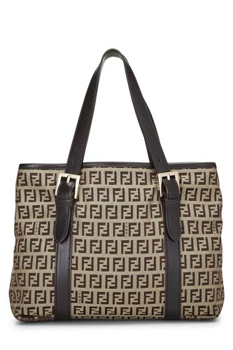 Fendi,  Brown Zucchino Canvas Handbag, Brown