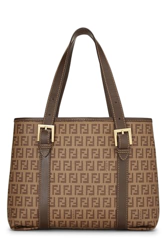 Fendi,  Brown Zucchino Coated Canvas Tote Small, Brown