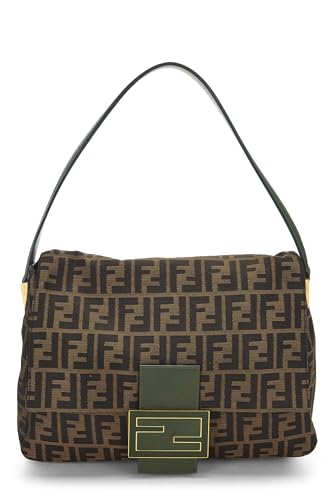 Fendi,  Green & Brown Zucca Canvas Mama Large, Green