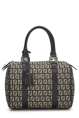 Fendi,  Brown Zucchino Canvas Forever Boston Small, Brown