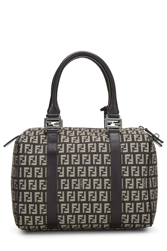 Fendi,  Brown Zucchino Canvas Forever Boston Small, Brown