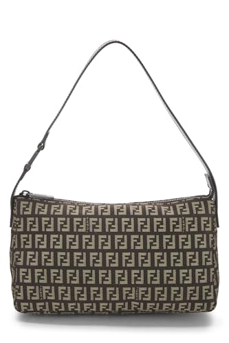 Fendi,  Brown Zucchino Canvas Shoulder Bag, Brown