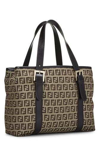 Fendi,  Brown Zucchino Canvas Handbag, Brown