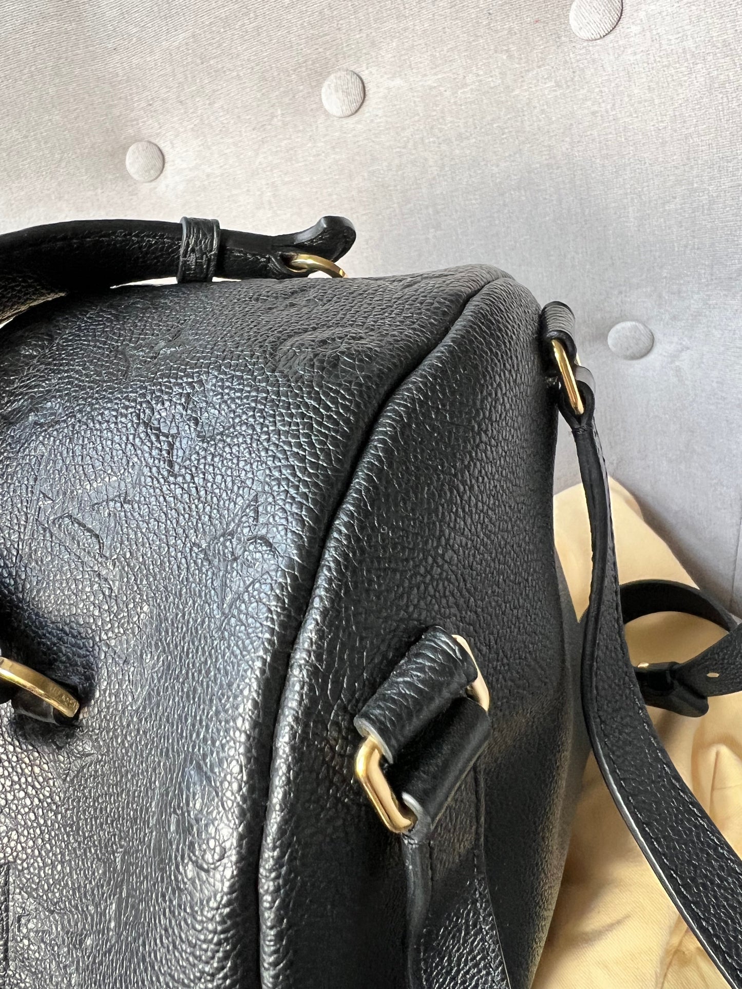 Louis Vuitton Sarbonne Backpack Black Empreinte