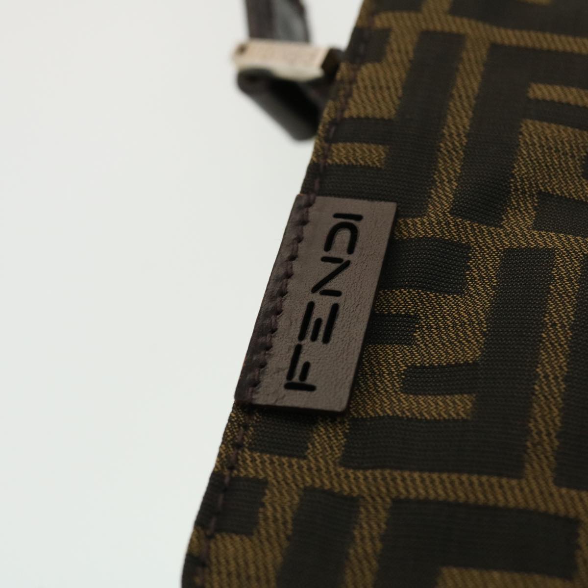 FENDI Zucca Canvas Shoulder Bag Black Brown  43693