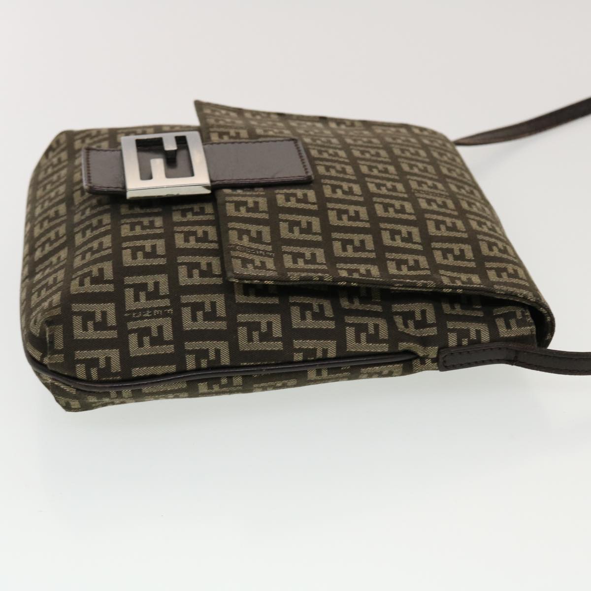 FENDI Zucchino Canvas Shoulder Bag Brown 2288-8BT075-JQ4-089  43907