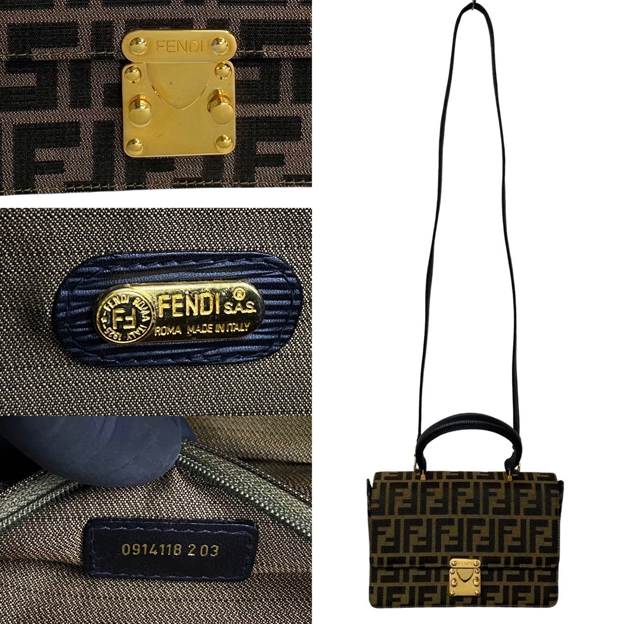 FENDI Shoulder Bag canvas black