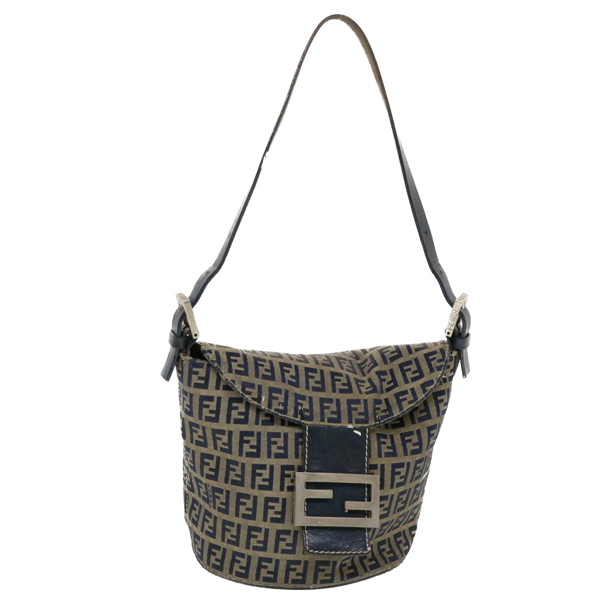 FENDI Zucchino Canvas Shoulder Bag Navy 2321-26765-018  44300