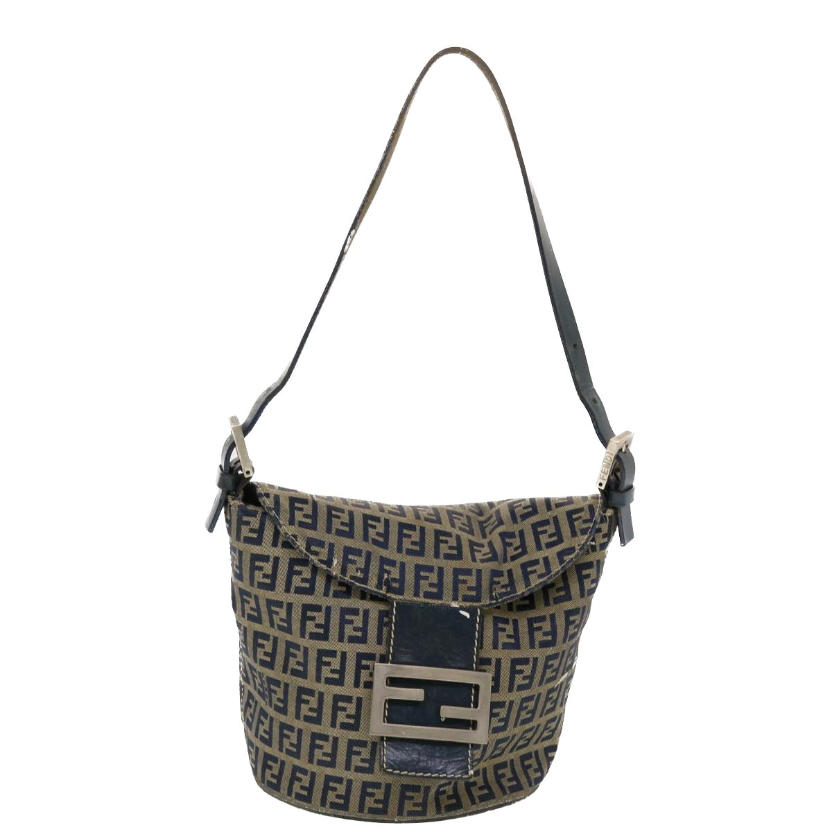 FENDI Zucchino Canvas Shoulder Bag Navy 2321-26765-018  44300