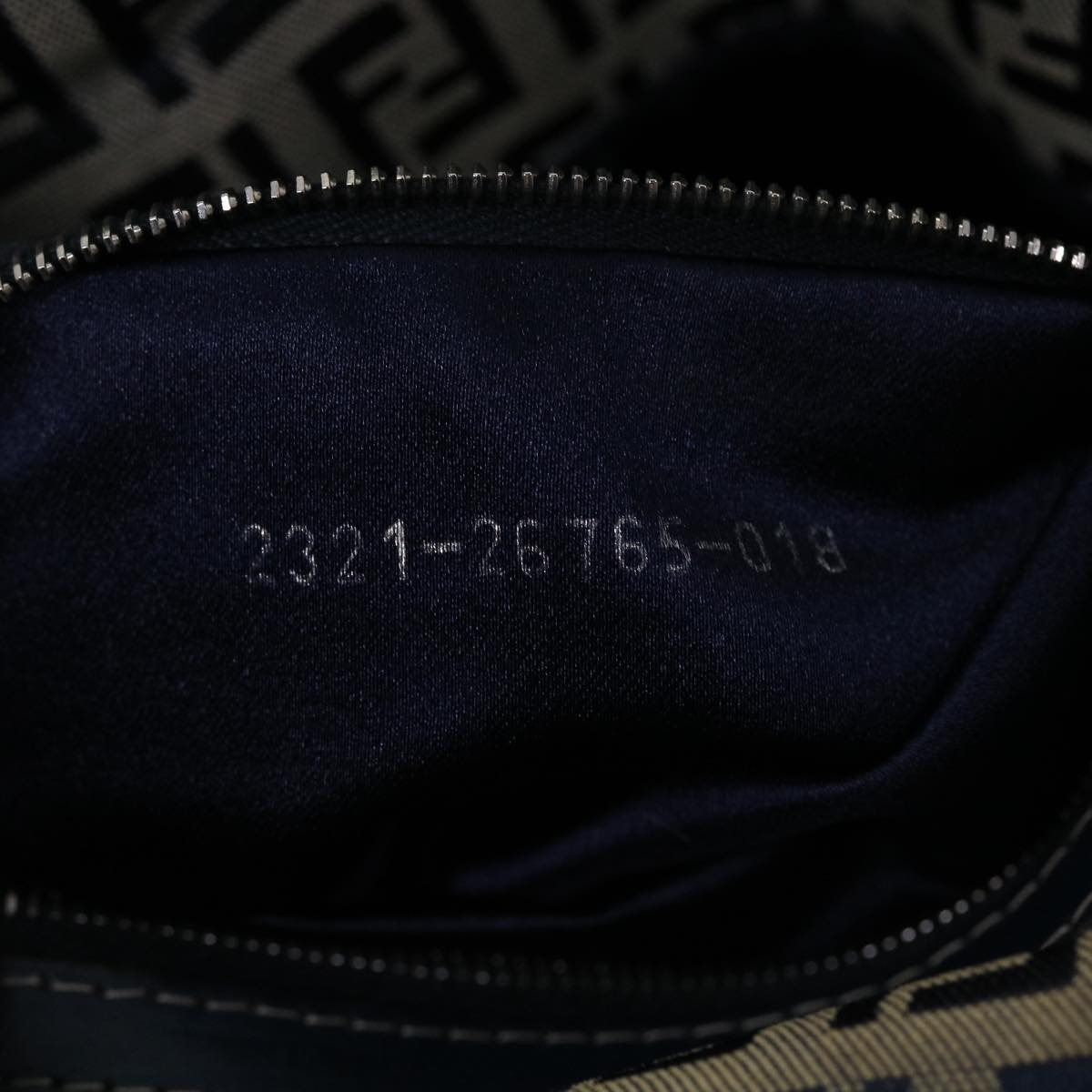 FENDI Zucchino Canvas Shoulder Bag Navy 2321-26765-018  44300