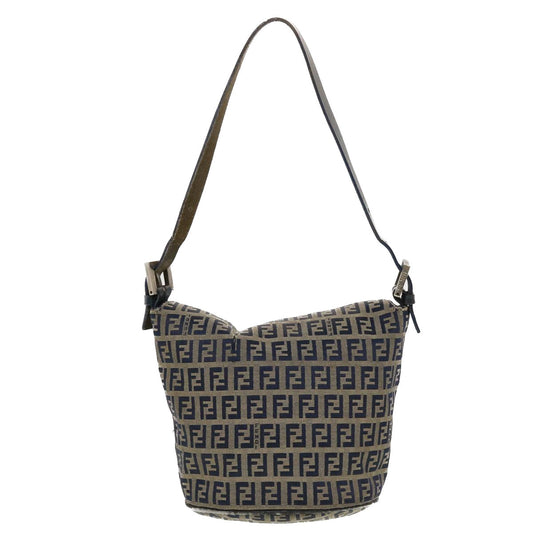 FENDI Zucchino Canvas Shoulder Bag Navy 2321-26765-018  44300