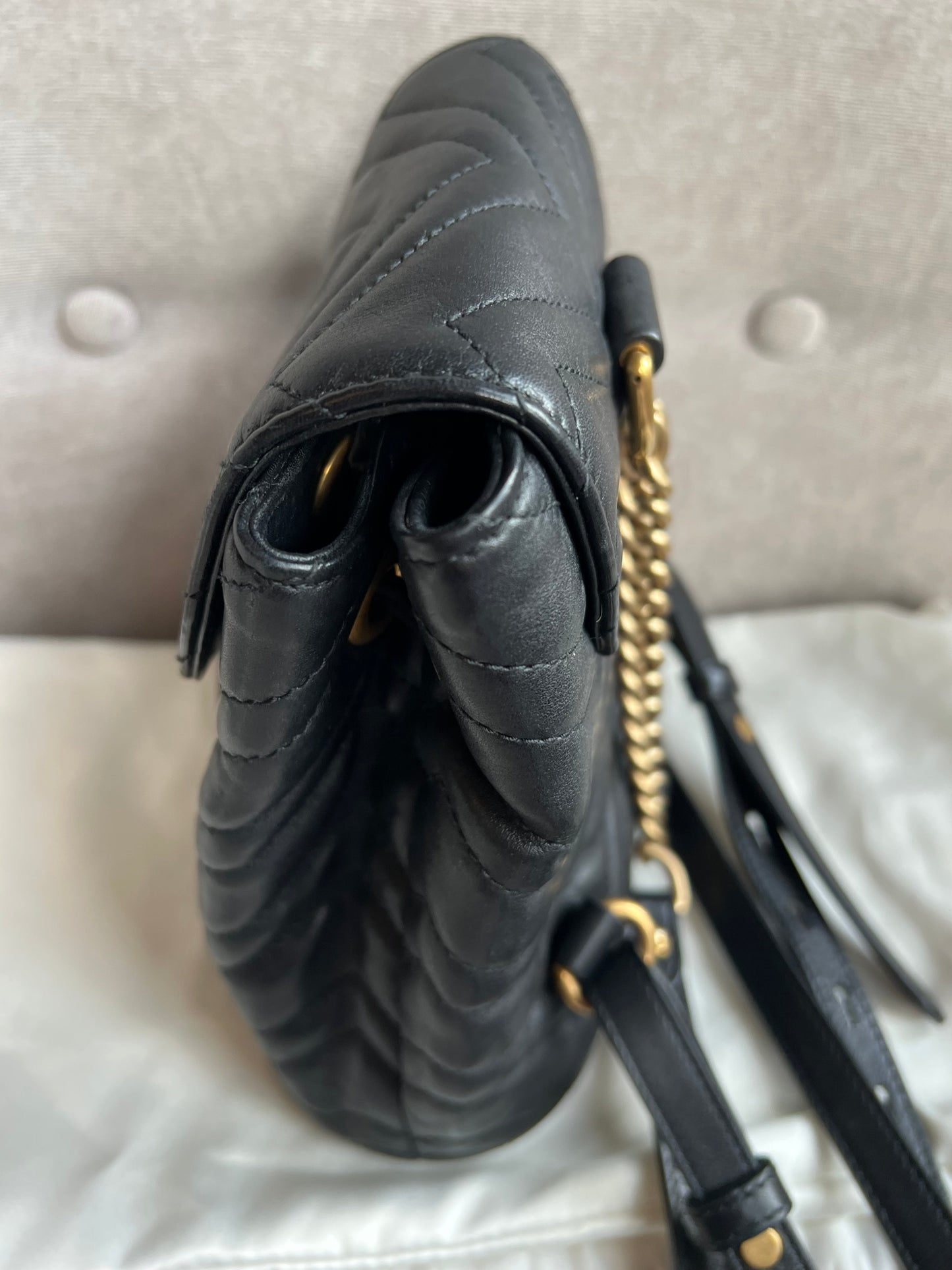 Gucci GG Black Mini Marmont Backpack