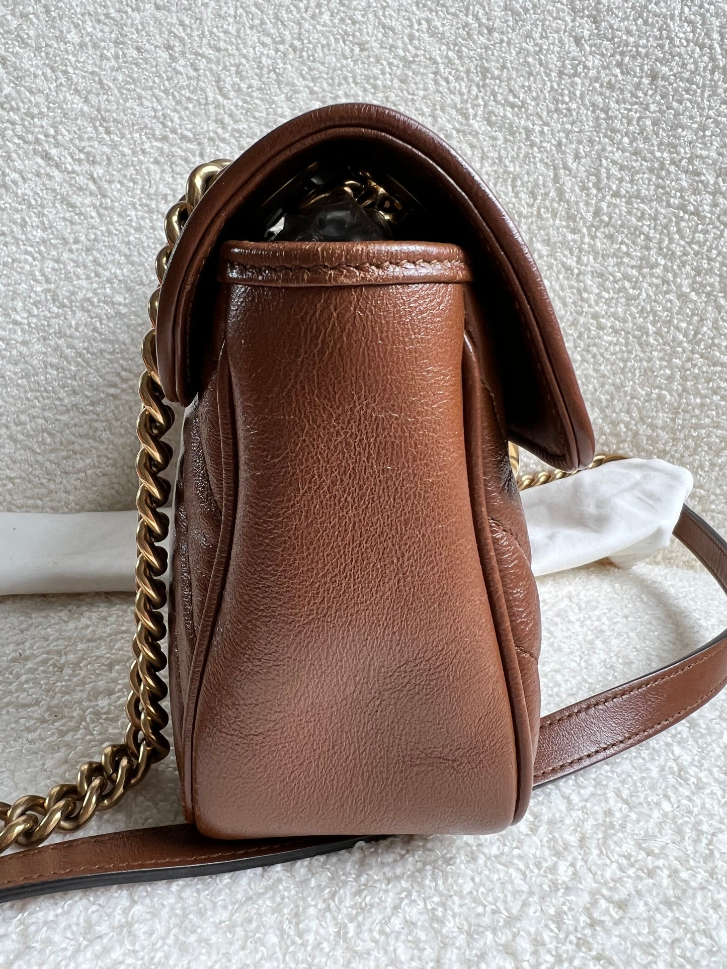 Gucci GG Brown Marmont Small Shoulder Bag