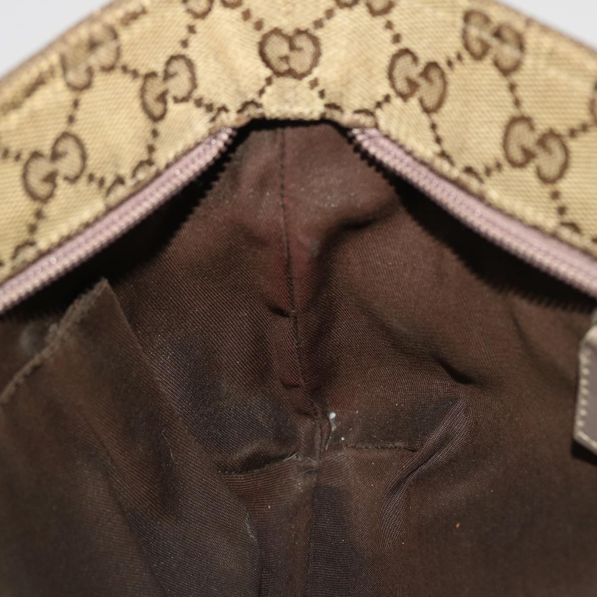 GUCCI GG Canvas Sherry Line Shoulder Bag Beige Pink