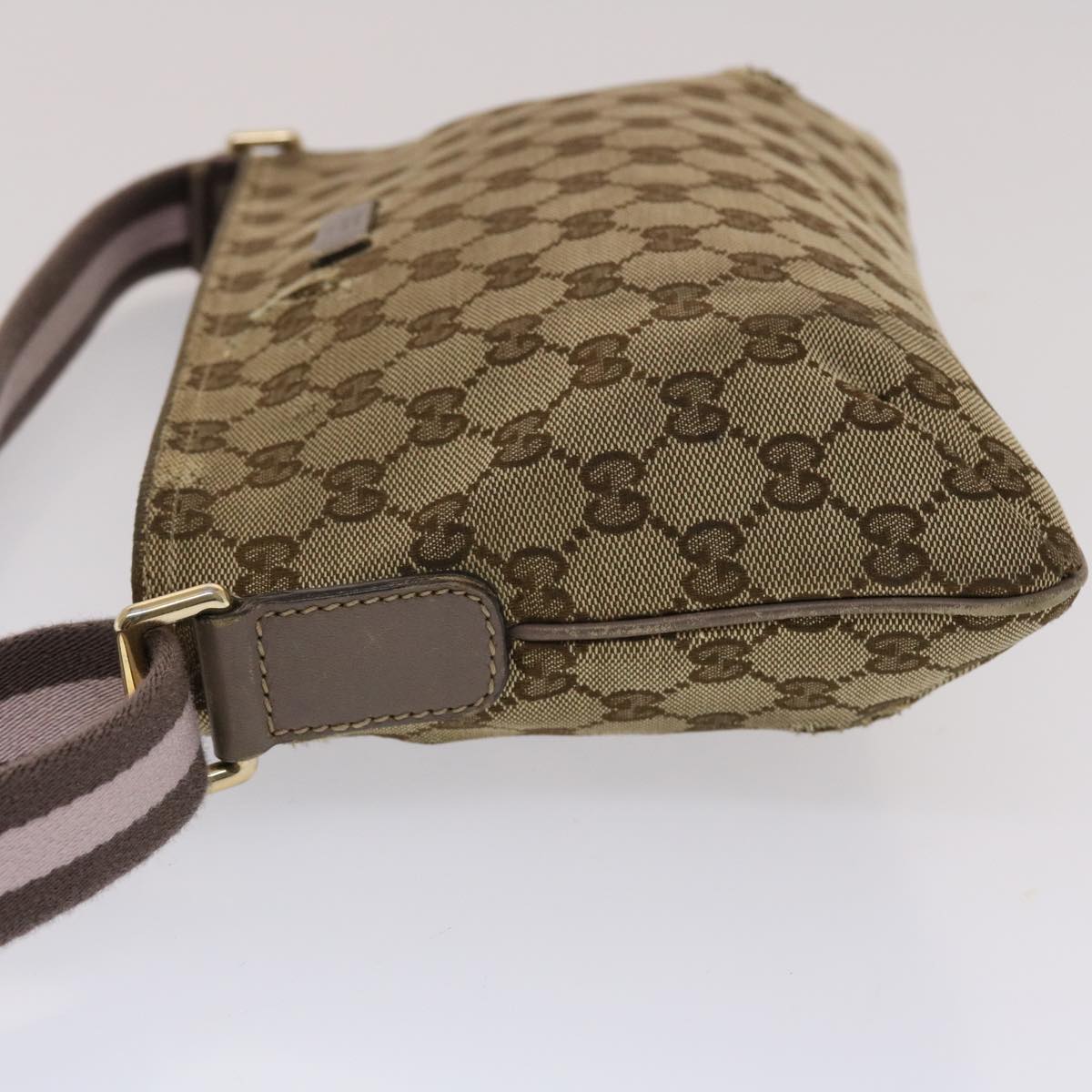 GUCCI GG Canvas Sherry Line Shoulder Bag Beige Pink
