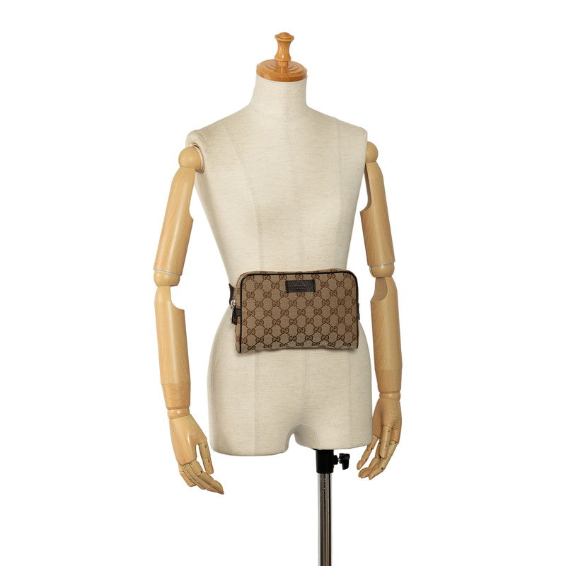 Gucci GG Canvas Body Bag Waist Bag 449174 Beige Brown Canvas Leather  Gucci